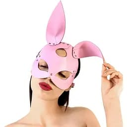Шкіряна маска зайчика Art of Sex - Bunny mask, колір Рожевий