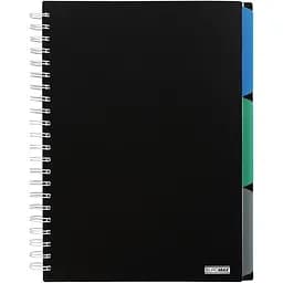 Зошит на пружині Buromax Classic А4 (210x297) 120 аркушів 3 розділювачі чорний (BM.24345911-01)