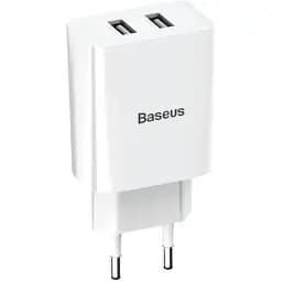 Зарядний пристрій Baseus Speed Mini Dual USB 10.5W Білий (CCFS-R02)