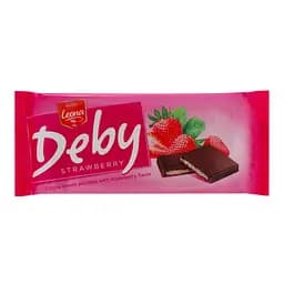 Какао-плитка Leona з полуничною начинкою Deby 90 г