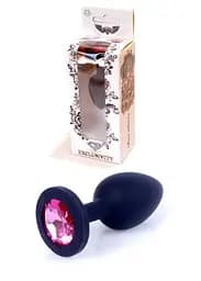 Анальная пробка Jawellery Black Silikon PLUG Small Pink Diamond Boss Series 64-00083 100357