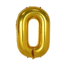 Шар воздушный фольгированный (102 см) Цифра 0 золото