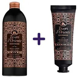 Набір: парфумований крем-гель для ванни Tesori d'Oriente Хамамм 500 мл + парфумований крем для рук Tesori d'Oriente Xammam 75 мл