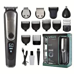 Тример VGR Voyager для бороди, носа і тіла, сірий
