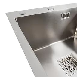 Кухонна мийка Platinum Handmade 78x50В з нержавіючої сталі 3.0 мм квадратний сифон 78x50x22 см cіра - мініатюра 4