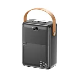 Павербанк Remax RPP-118 Piloteer Series / 80000 мАг / до 27 Вт / USB-C + USB-A / PD+QC / Чорний