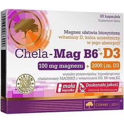 Вітаміни та мінерали Olimp Chela-Mag B6+D3, 30 капсул