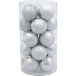 Комплект ялинкових кульок Chomik пластикові 5 см сріблясті 20 шт. (GIF3801)