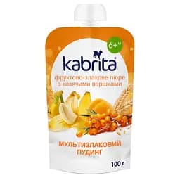 Мультизлаковий пудинг з обліпихою Kabrita на козячих вершках для дітей з 6 місяців 100 г