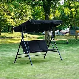 Водонепроникна гойдалка Leobro з подушками на 3 особи Чорна