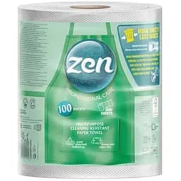 Паперові рушники Zen Professional Care 2 шари 770 відривів 100 м 1 рулон (5944582100312)