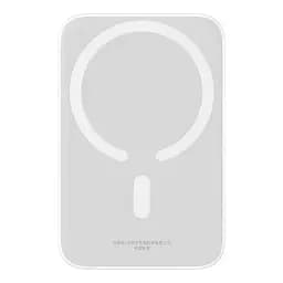 Магнітний портативний павербанк з бездротовою зарядкою Baseus Magnetic 20 W 6000 mAh для iPhone білий