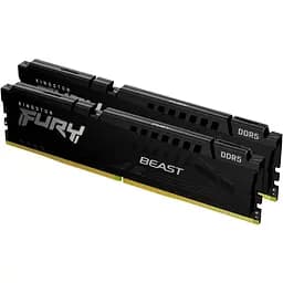 Модуль пам'яті для комп'ютера DDR5 32GB (2x16GB) 5200 MHz Beast Black Kingston Fury (ex.HyperX) (KF552C40BBK2-32) - мініатюра 2