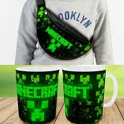 Набор: Сумка-бананка+ Кружка майнкрафт "Minecraft" детская с принтом (00125)