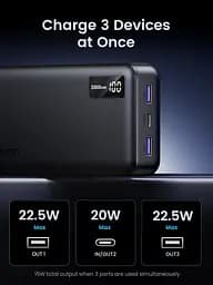 УМБ Ugreen 20000mAh 22,5W PD 2хUSB-A +2xUSB-C Black (PB312) - мініатюра 5