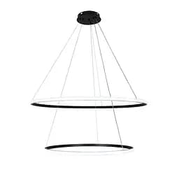 Люстра стельова LED Levistella 7529833-2A BLACK LED (600+800), 100W, три режими кольору, чорний, сучасний стиль