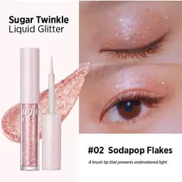 Рідкі тіні-гліттер для повік Peripera Sugar Twinkle Liquid Glitter тон 02 (Sodapop Flakes) 1.9 г - мініатюра 3