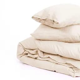 Комплект постільної білизни MirSon Natural Linen Amalia льон сімейний помаранчево-рожевий (2200008248758) - мініатюра 2
