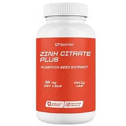 Цинк цитрат Sporter Zinc Citrate Plus 30 мг 120 капсул