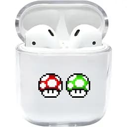 Прозорий силіконовий чохол Apple AirPods із малюнком - Грибочки (KAP1211)