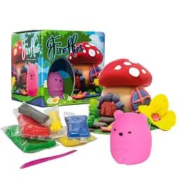 Набор для творчества "Fireflies - мишка" Strateg 30412 светильник, масса для лепки, масса для лепки