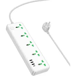 Мережевий подовжувач Hoco AC13A Talento 5-position Socket (1C3A) White - мініатюра 2