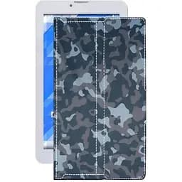 Чохол StatusCASE з екошкіри для планшету Pixus Play V4.0.7 3G Хаки-синій