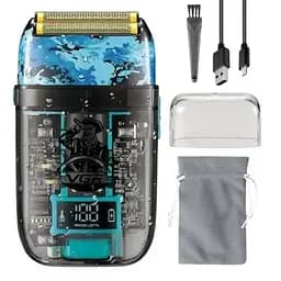 Электробритва аккумуляторная шейвер VGR V-352 IPX5 с двойным лезвием + LCD дорожная сумка