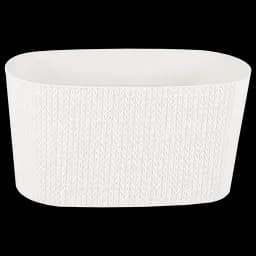 Горшок для цветов Serinova балконный с дренажем Sumela, 4.7 л, бело-серый (SMLB-KirliBeyaz)