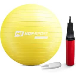 Фітбол Hop-Sport 55см жовтий + насос 2020 - мініатюра 2