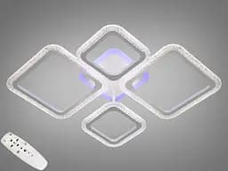 Стельова LED-люстра з димером та кольоровим підсвічуванням Diasha 2406/2+2WH LED 3color