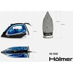 Праска Holmer HIC-2640, Blue/Black, 2600W, кераміка, паровий удар 140 г/хв, постійна подача пари 40 г/хв, вертикальне відпарювання, очищення від накипу - мініатюра 5