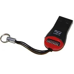 Картрідер зовнішній Usb 2.0 формат MicroSD пластик Black/Red Техпакет