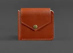 Кожаное портмоне 4.2 на кнопке светло-коричневое.