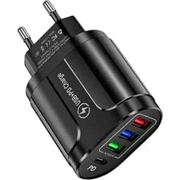 Зарядное устройство Mirrow 3 USB Type-C Super Charge/Quick Charge 3.0 5V/2.4A Black (355621451)