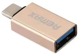 Адаптер Remax Glance USB-USB Type-C RA-OTG1 Gold (6954851289753) - мініатюра 3