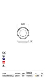 Стельовий світильник OSIRIS PL LED SMD 20W IP65 WH 3000K(5.1.2) Redo 90118 - мініатюра 3
