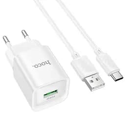 Сетевое зарядное устройство Hoco C145A Charm single port QC3.0 charger set(Type-C)(EU) Белый