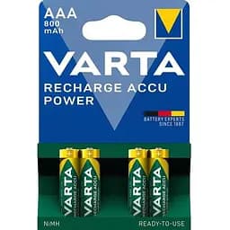 Акумуляторні батарейки Varta Recharge Accu AAA/HR03 Ni-MH 800 mAh BL 4 шт.