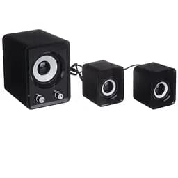 Колонки для компьютера, ноутбука FT-202 Mini 2.1 черные, акустическая система для дома | музыкальные колонки (ST)