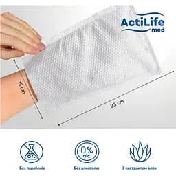 Гігієнічні вологі серветки-рукавички для тіла ActiLife Med Wet Bathing Gloves 20 шт. - мініатюра 3