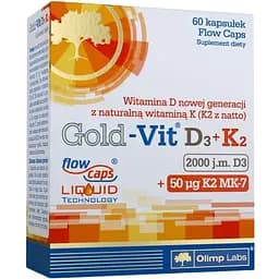 Вітаміни та мінерали Olimp Gold-Vit D3+K2 2000 IU, 60 капсул