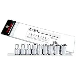 Комплект головок на планці 1/2 E10-E24 9 од. Toptul hoz0007596