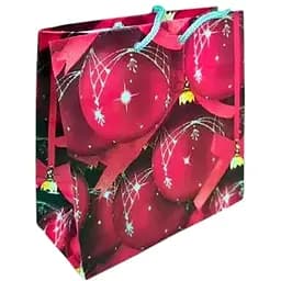 Пакет подарунковий NGЧ-007 новорічний паперовий 16х16х8 см 12 шт.