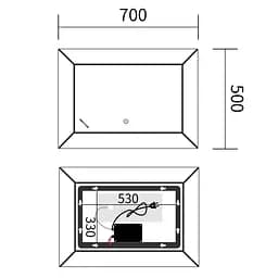 Дзеркало Mixxus Premium Cubic MR14-70x50-Reverse MP6647 - мініатюра 2