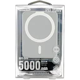Міні повербанк Remax 5000mAh 20W із MagSafe RPP-509 зі швидкою зарядкою PD+QC USB-C, Білий - мініатюра 3