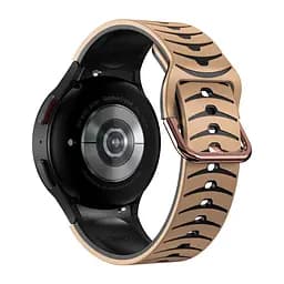 Ремінець для Samsung Galaxy Watch 5 Pro 45mm - бежево-чорний ширина кріплення 20мм силікон Watchbands Scales (W19-9WB61211110) - мініатюра 2