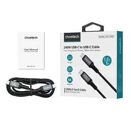 Кабель Choetech Type-C - Type-C, 1.2 м, Black 240 Вт teh0020787 - мініатюра 2