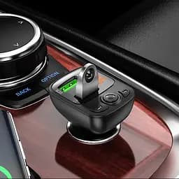 Автомобільний FM модулятор трансмітер із швидкою зарядкою Borofone BC41 Eminency PD18W/QC3.0 з Bluetooth V5.0 - мініатюра 5