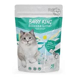 Силикагелевый наполнитель Barry King для кошачьего туалета с ароматом детской пудры 5 л